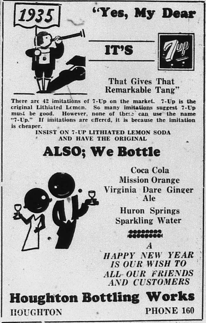 Newspaper ad - <i>The Evening Copper Journal</i>, 31 Dec 1934